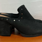 Naked Feet Black Suede Leather Stud Women's Slip On Heeled Mule Size 8 #674 Photo 0