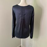 Etro dark blue silk long sleeve top size 38 Photo 3