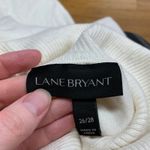 Lane Bryant  Turtleneck Top Womens Size 26 Cream Short‎ Sleeve Knit Keyhole Back Photo 5