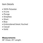 Staring At Stars Anthropologie Vintage Y2K  Blue Strapless Smocked Mini Dress S Photo 2