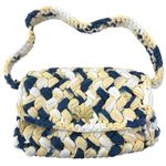 Lele Sadoughi  Abalone Blue Yellow Braided Lyle Snap Shoulder Bag Handbag OS Photo 0