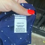 Anthropologie Navy blue white small embroidered Keyhole Sleeveless Blouse Mine  Photo 3