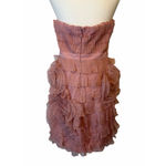 BCBGMAXAZRIA Vintage BCBG Maxazria Strapless, Tulle, Floral, Pink Glinda Mini Dress Sz 8 Photo 2