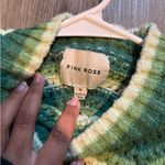 Pink Moon Green Crochet Zig Zag Sweater Size M Photo 2