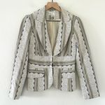 Alberto Makali Vintage 90s Blazer Jacket Women’s 4 USA MADE Grey/White Brocade Photo 0