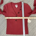 Self Esteem  Ribbed Knit V Neck Crop Shirt‎ Spice Orange Medium Photo 10