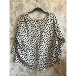 MELLODAY  Women's Black White Abstract Print V Neck Long‎ Sleeve Top Plus Size 2X Photo 2