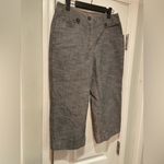 Harvé Benard Harve Bernard Size 6 Heather Gray Cropped Woven Dress Pants Button Detail Photo 6