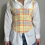 We Wore What  Yellow Plaid Seamed Corset Size M NWT Photo 0