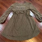 Monoreno Embroidered Peasant Style Mocha Brown Sweater Dress size small Photo 1