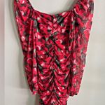 H&M ruched bodycon floral bubble sleeve mini dress cocktail party formal Photo 5