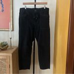 Free People City Slouch Cord Pants Boho Corduroy Cargo Drawstring Black Size L Photo 1