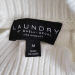 Laundry by Shelli Segal White Cable Knit Sweater Vest size M Photo 6