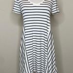 ZARA White Black Stripe Swing T Shirt Dress Small Photo 0
