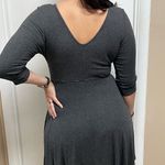 Mai Tai Plus Size Ribbed Gray Fit and Flare Dress Size 1X Photo 1