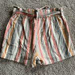 Miami women’s large multi-colored striped shorts Photo 4