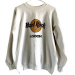 Hanes Vintage Hard Rock Cafe London Sweatshirt 90s Raglan Cotton White XL Photo 0