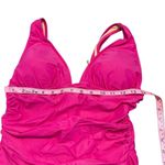 J.Crew  Fuchsia Pink Ruched V Neck Plunge One Piece Swimsuit SZ 12 Beach Vacation Photo 3