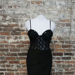 Mac Duggal  Ieena Corset Dress Womens Size 2 Black Beaded Formal Evening Gown Photo 6