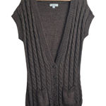 Merona Women Tunic Sweater Vest XL Brown Button Up Wool Blend Office Travel Y3K Photo 0