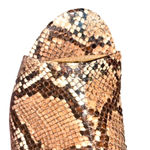 Report Chunky Snake Print Heels Women’s 8.5 Edgy Boho Sandals Zipper Studded Tan Photo 6