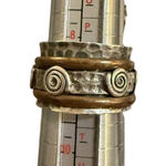 Sterling Silver Copper Anxiety Spinner Ring Hammered Metal Spinning Size 8.5 Photo 0