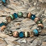 Multicolor Beaded Stretch Triple Bracelet Set Blue Photo 4