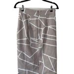 L'ATISTE Geometric Printed Pencil Skirt Cream White Sz M Photo 1