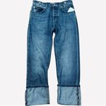 We The Free NWT FREE PEOPLE Slim Shade Selvedge Boyfriend Blue Jeans Size 24 Photo 4