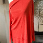 Free People  orange oversized off the shoulder long sleeve top size medium Photo 0