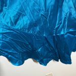 Solange Slip Dress Nightgown Women 14/16 Satin Blue Scoop Hem Flouncy Romantic Photo 5