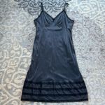 Vintage Sears Satin & Lace Slip Nightgown Dress Black 40 Photo 0