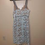Design Lab  Size Large L Ice Blue Lace Nude Detailing NWT NEW Dress Preppy Weddin Photo 5
