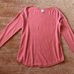 Chico's  Women's Heathered Coral Crew neck Long Sleeve Curved Hem Sweater Size1/S Photo 0