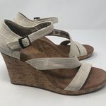 Toms  Taupe Strap Wedges Size 9 Photo 7