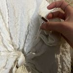 Free People  White Puff Sleeve Crop Top with Open Tie Back Photo 2