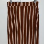 Rue 21 Striped Maxi Skirt Women’s Size L Pull On Stretch w Side Slit Brown Photo 5
