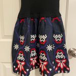 Vintage‎ women’s knit top denim embroidered skirt dress small Black Photo 2