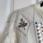 Vintage Mizaro Sara Cardigan Cottagecore Grannycore Doll Feminine Floral Sweater Pink Size M Photo 3