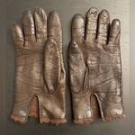 Vintage 1950s/1960s Brown Wool and Angora Lined Leather Gloves Photo 3
