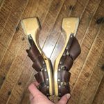 Uggs wood & leather size 7 sandals Photo 1