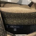 Anne Klein Cowl Neck sweater Tan & Black stripes with Gold metallic acce… Photo 2