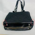 Vera Bradley Black Quilted Tote Bag Purse Shoulder Handbag Silver Hardware Large Photo 2