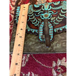Patricia Nash  SAVINI TOOLED BOHO COWGIRL TURQUOISE LEATHER BAG PURSE Photo 4
