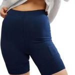 Free People FP Movement  Victory Biker Shorts Active Navy Blue Women’s Size L Photo 0