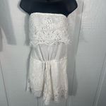 Deja Vu White Islet Brocade Lace Sleeveless Romper Size Large EUC Photo 2