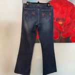 Lei Jeans Womens 9 Junior Blue Low Rise Hipster Flare Orange Stitching Denim Vtg Size undefined Photo 1