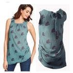 CAbi  #984 Tulip Green Chiffon Blouse Sleeveless Bow back sz M pretty Spring top Photo 1