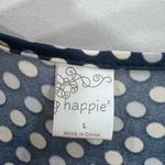 Happie blue and white polka vneck dress size large Photo 4