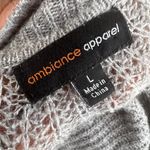 Ambiance Apparel Gray Mock Neck Knit Sweater Photo 1